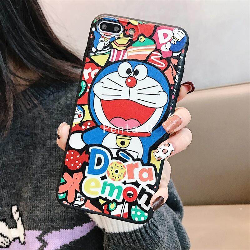 Penta Q Karakter Kartun Imut Merah Doraemon TPU Casing Ponsel untuk OPPO A3/A5 (A3S)/A39 (A57) /A59 (F1S)/A71/A73 (F5) /A77/A79/A83 (A1)
