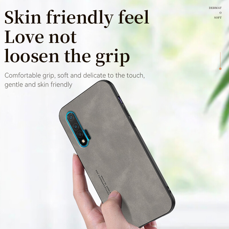 For Huawei Nova6 Case Luxury Leather Texture Shockproof Phone Cover Huawei Nova6SE TPU Soft Casing