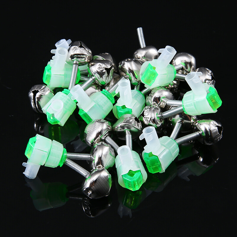 BOKALI 10pcs Sea Fishing Rod Double Ring Bell Fish Pole Tip Accessories Bite Alarm
