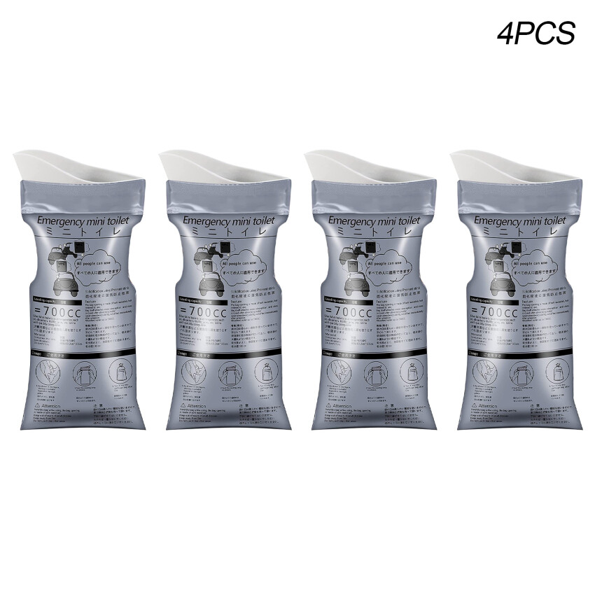 4 PCS Disposable Emergency Urinal Bag, Portable Camping Pee Bags, Travel Pee Bags, Traffic Jam Emergency Portable Urine Bag, Vomit Bags, For Men Women Kids Children Patient