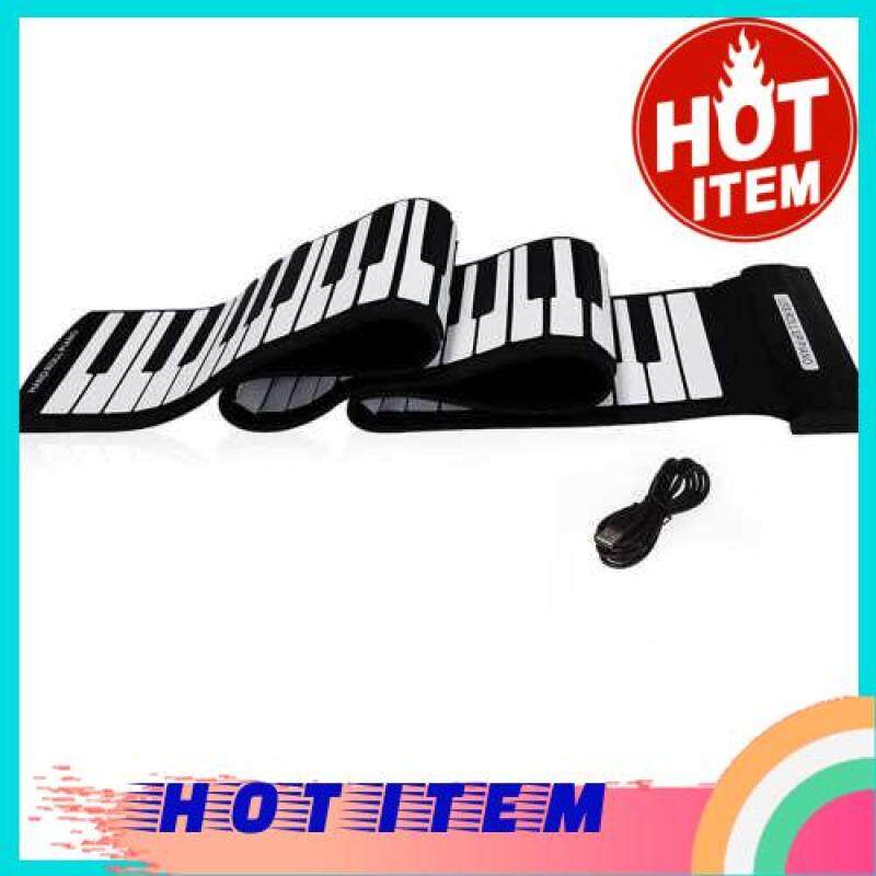 Hot Item USB MIDI Roll up Electronic Piano Keyboard Silicone Flexible Professional (black&white) Malaysia