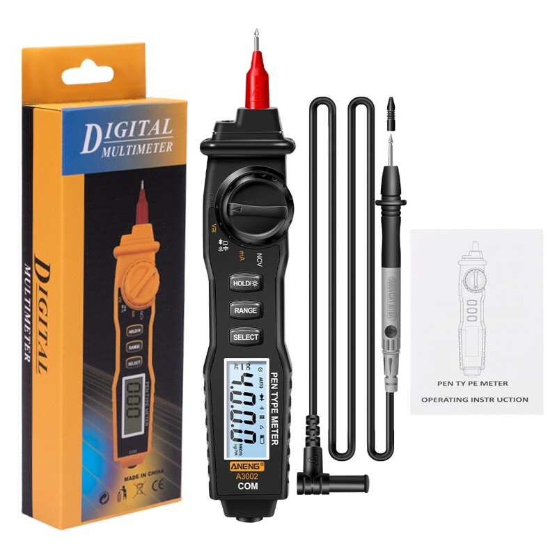 Digital Pen Type Multimeter Handheld Voltmeter Ammeter Ohmmeter for AC/DC Voltage Current Diode Continuity Meter Tester