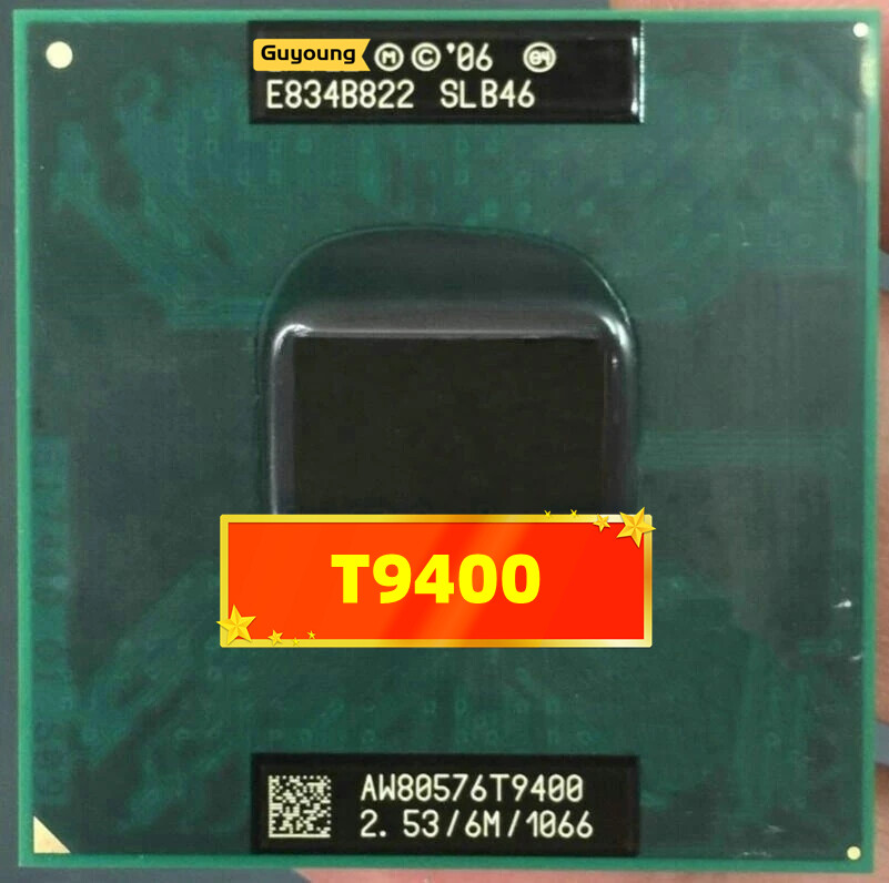 Core 2 duo t9400 cpu laptop processor pga 478 cpu 100% working properly