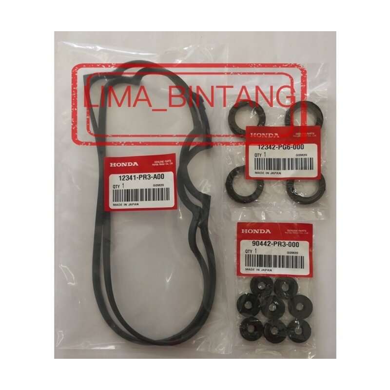 Valve Cover Gasket with Plug Seal & Valve Cover Bush Honda SR4 B16A