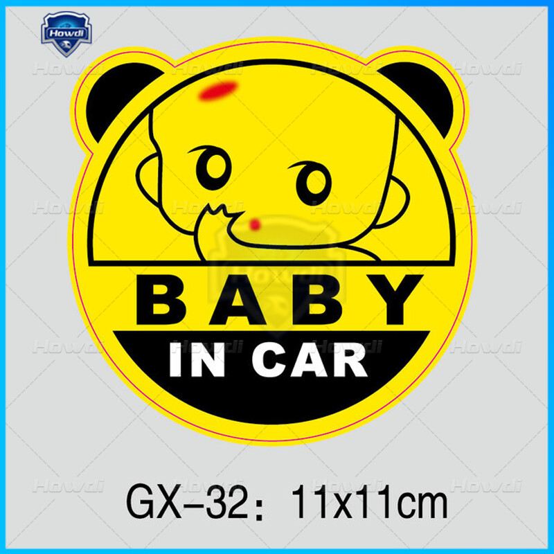 BABY IN CAR Sticker Baby on Board Decal Door Window Decal Cartoon Laser Safety Warning
