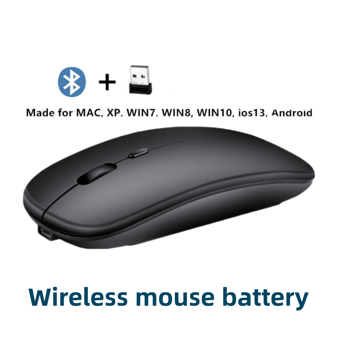 Wireless Mouse for Laptop Tablet Ultra-thin Silent Wireless Battery Powered Mouse
