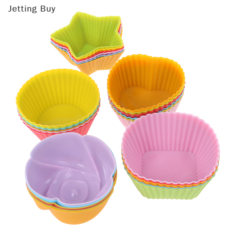 【Jettingbuy】 Flash Sale 6PCS Silicone Cake Cupcake Cup Cake Tool Bakeware Baking Silicone Mold Cupcake