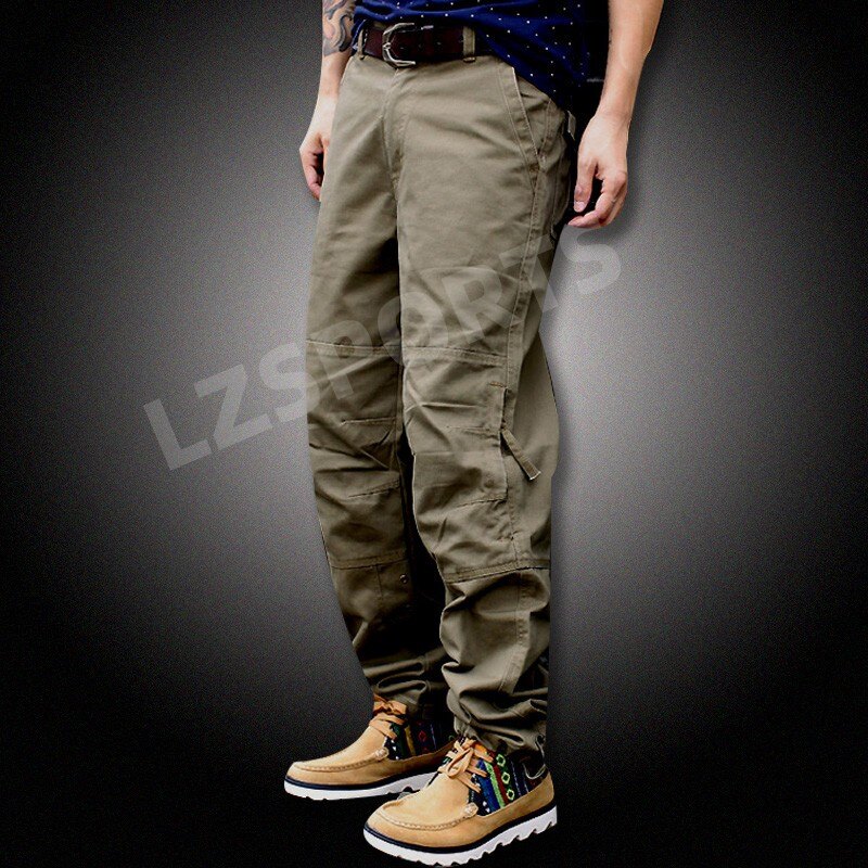 Owlade men's tactical cargo pants A1129 khaki loose cargo pants