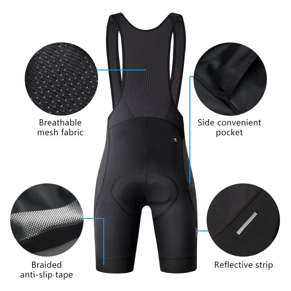 Santic Summer Men Cycling Bib Shorts D Coolmax Padded Breathable High Elastic Bicycle Bike Bib