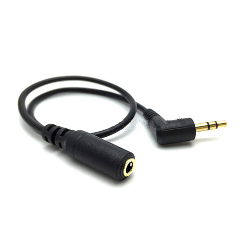 Cable Length: 0.2m Computer Cables 1pcs 3.5mm Aux Right Angle 90 Degree Male to Female 4 Poles Audio Extension Cable Cord Gilded 15cm Black