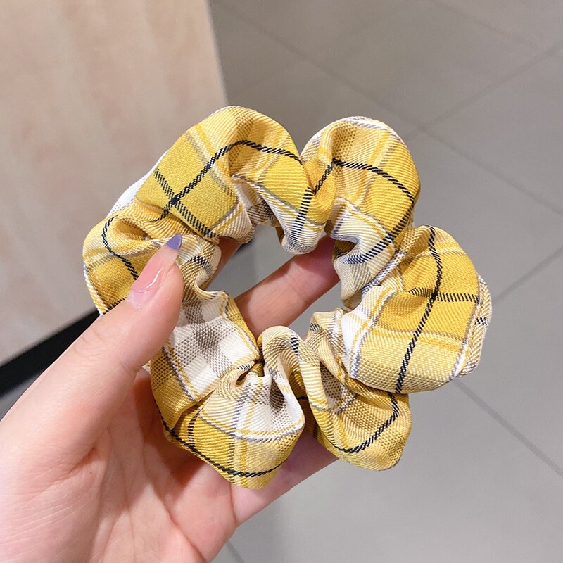 Girls Hair Accessories Korean Cute Smiley Printed Cloth Hair Band Hair Rope