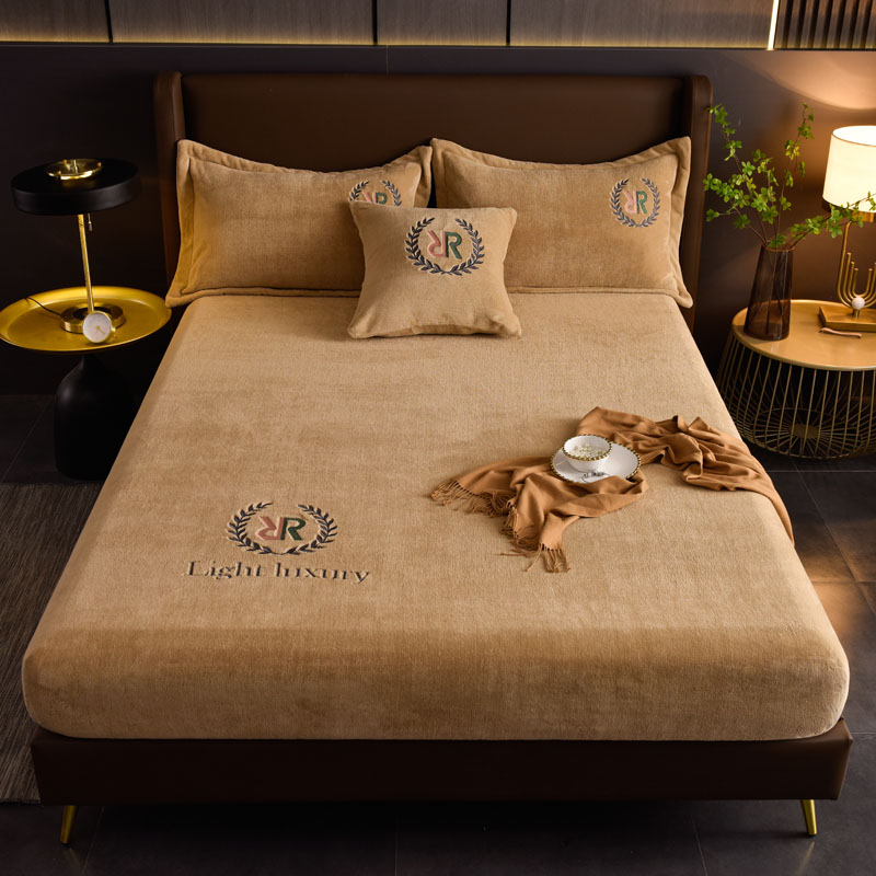 Winter warm Bed sheets, coral velvet bed sheets, plush pillowcases, fitted bed sheets, thickened bed sheets, plush bed sheets, all around bed sheets, multiple colors available, For bed size: Double / Queen / King / Super king