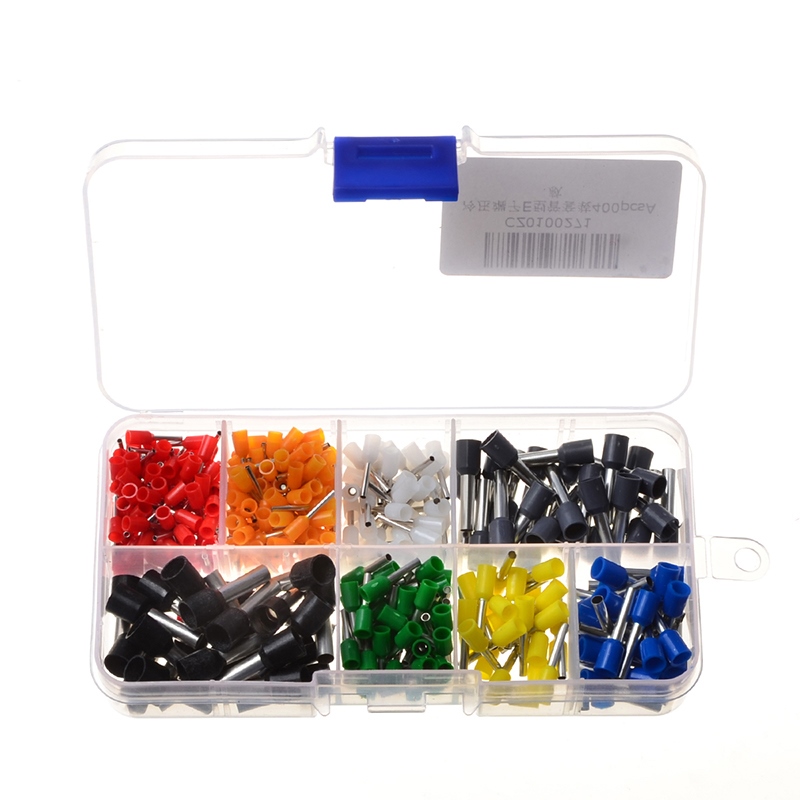 400Pcs 22 10AWG Wire Crimp Terminals Connector Insulated Cord Pin End Electrical Cable Wire Crimp Terminal Hand Tool Kit