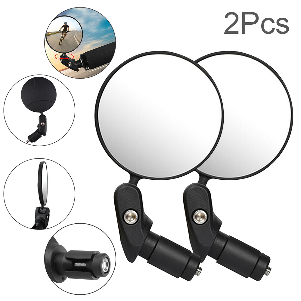 2pcs 360° Rotation Bike Mirrors Bike Bar End Mirror Convex Lens Bicycle Rearview Mirror Safe Cycling Rear View Mirror