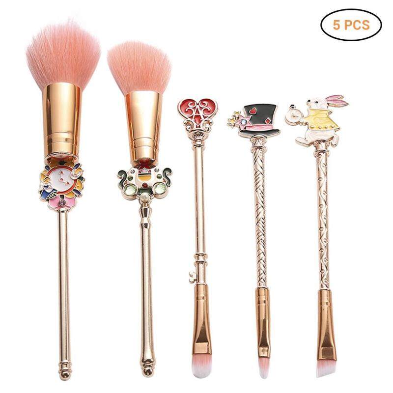 Quan Lại-Thời Trang 5 Bộ Cọ Trang Điểm Pro Mỹ Phẩm Tổng Hợp Mềm Mại Tóc Bộ Phấn Mắt Lông Mày Đen Phối Viền Cọ Trang Điểm dụng Cụ