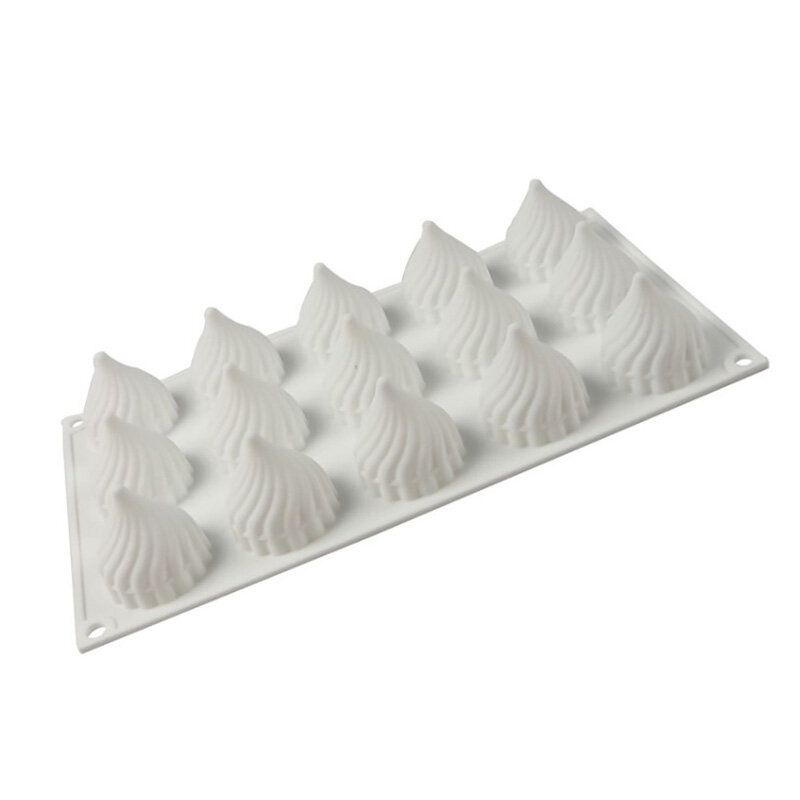 UG 15 Cavity Cone Whirlwind Onion Silicone Cake Mold for Chocolate Mousse Pudding