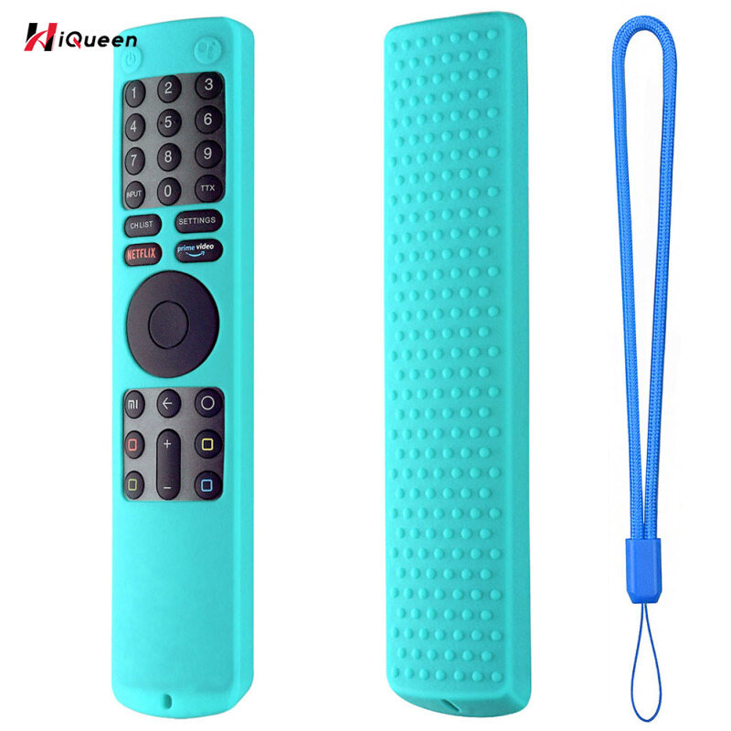 Hiqueen Silicone Remote Control Case With Lanyard Shockproof Protector Cover Compatible For Xiaomi Xmrm-010 Tv Remote Control