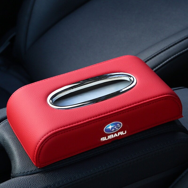 Subaru Premium Leather Car Tissue Box t6 t7 fiesta focus high quality