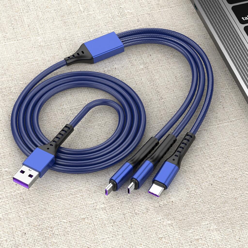 Zeallion Cáp USB Dữ Liệu 3in1 Cho iPhone Cáp Sạc Nhanh Cho Điện Thoại Android Type C Xiaomi Huawei Samsung Dây Sạc Cho iPad