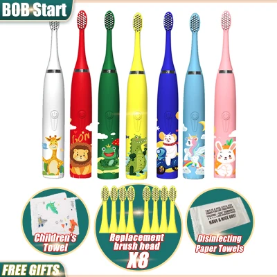【BOB】Electric toothbrush adult children timer brush USB rechargeable electric battery operated toothbrush toothbrush with 3pc replacement brush head IPX7 waterproof automatic toothbrush fur electric toothbrush for kid toddler for adult YSC003