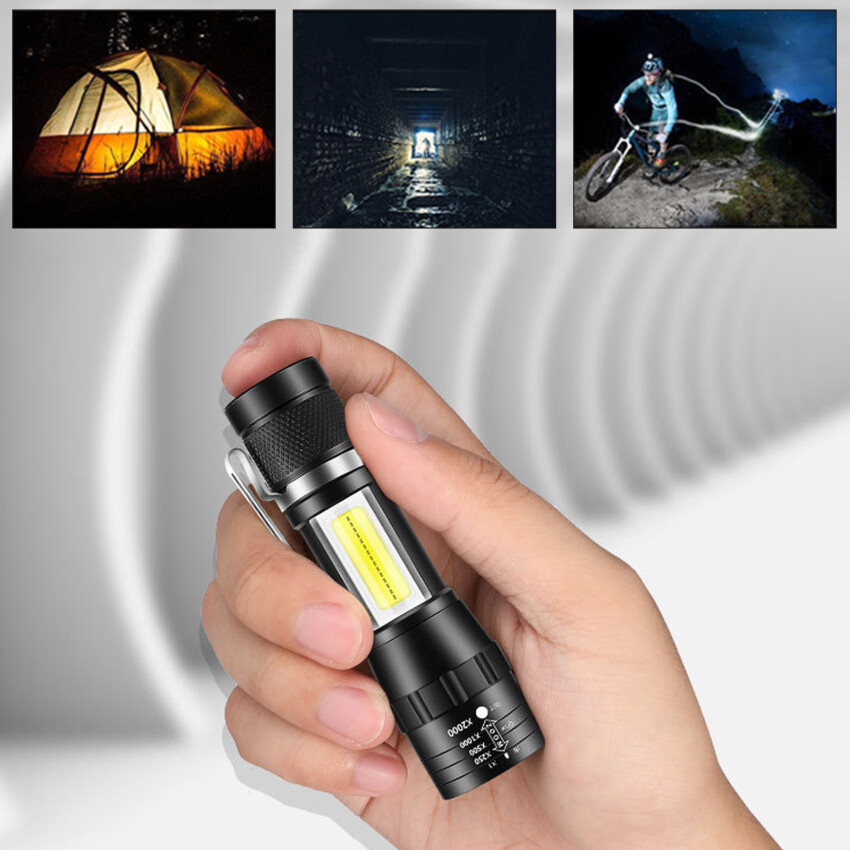 1PC High Power Rechargeable LED Flashlight Mini Zoom Torch Mini Torch LED Rechargeable Flashlight Portable USB Charging Flashlight