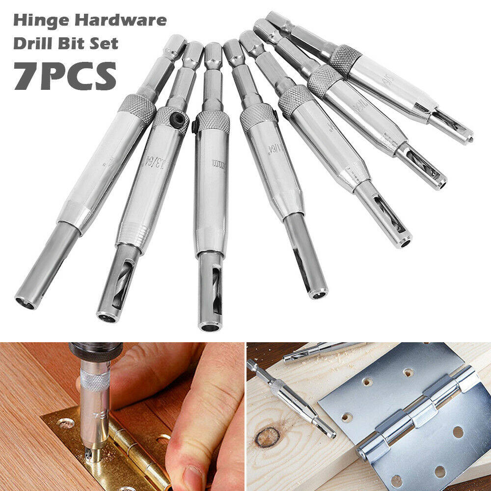 Keyohome 7x Tự Centering Bản Lề Bộ Mũi Khoan Phần Cứng Phi Công Lỗ Hướng Dẫn Viên Cửa Ngăn Kéo HSS