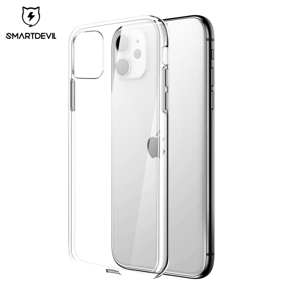 SmartDevil Glass Phone Case For iPhone 11 iPhone 12 iPhone xr Full Coverage Wireless charging anti-fingerprint Thin Clear Fashion Drop Protect