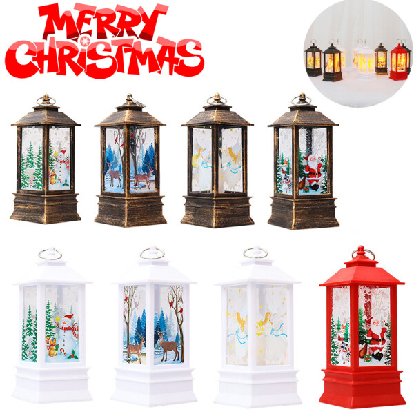 Bảng giá Đèn Ngọn Lửa Hình Hươu Người Tuyết Ông Già Noel Giáng Sinh Đèn Lồng Treo Trang Trí