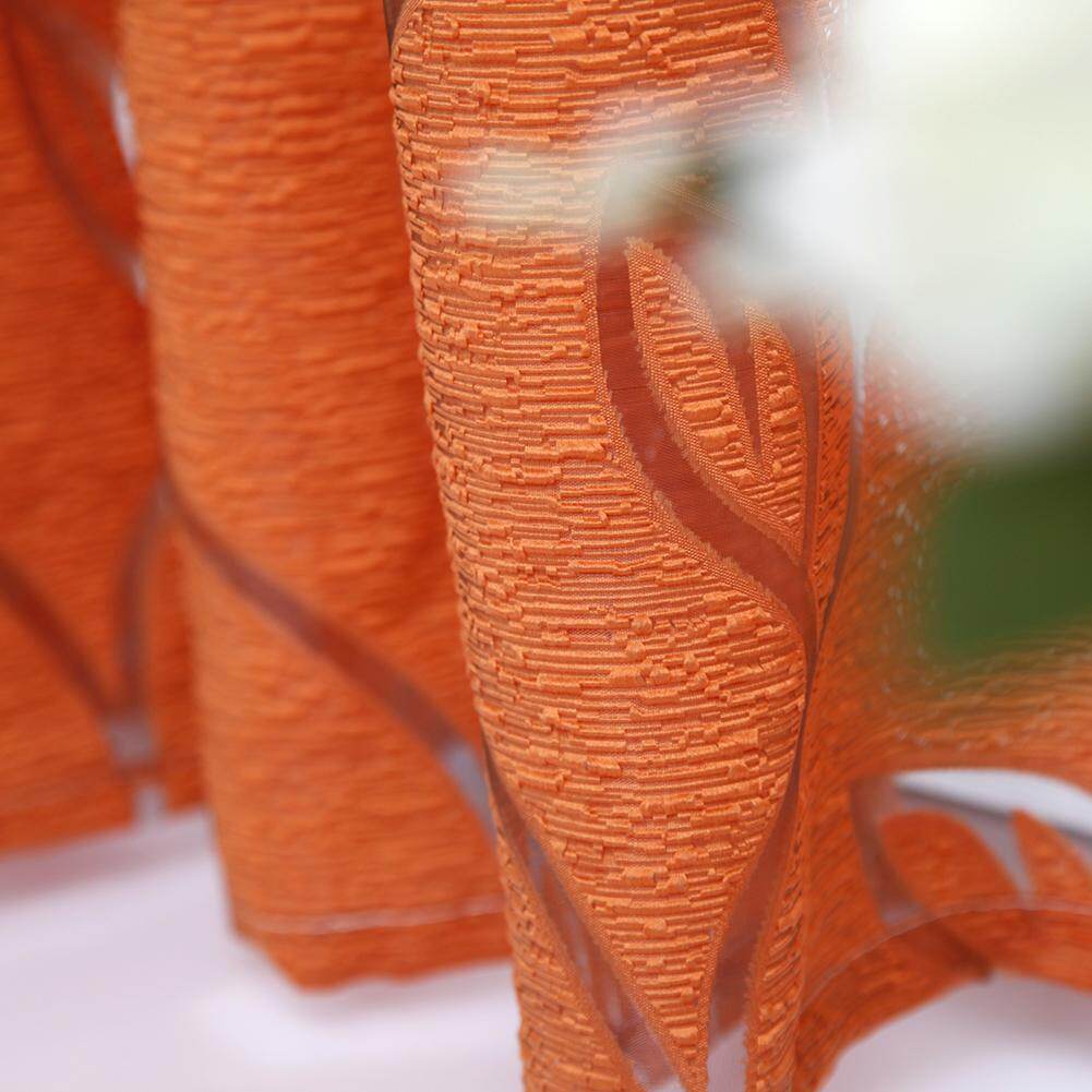 2m Semi Blackout Curtain Simple Vine Leaf Pattern Partition Window Decor