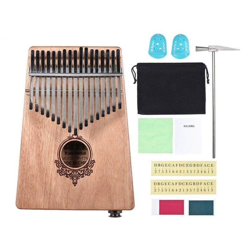 Hot Bán Hàng 17 Phím Kalimba Châu Phi Solid Mahogany Ngón Tay Cái Ngón Tay Piano với Hộp Đựng Ổ Điện