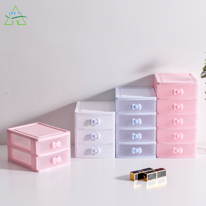 NA FEN AI desktop storage box sundry storage cabinet PP material multilayer drawer cosmetic storage box white pink blue bedroom study can be superimposed with compartment