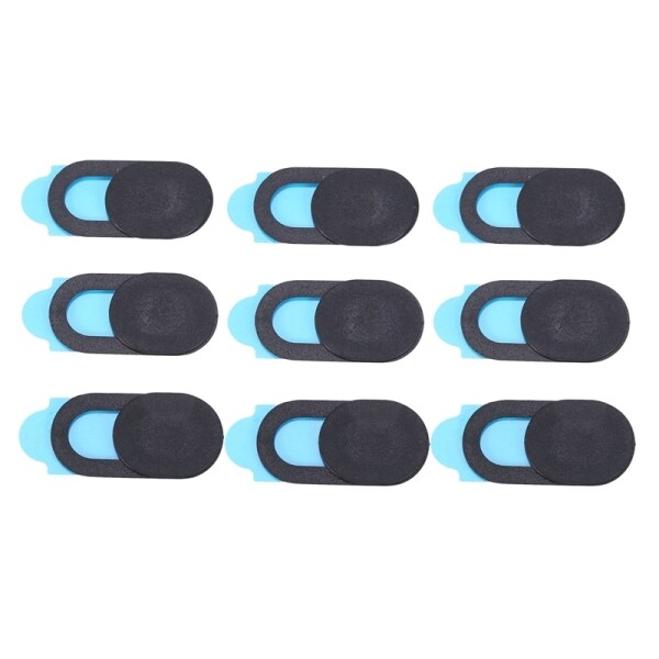 9Pcs Plastic Camera Shield Stickers Notebook PC Tablet PC Mobile Anti-Hacker Peeping Protection Privacy Cover Black