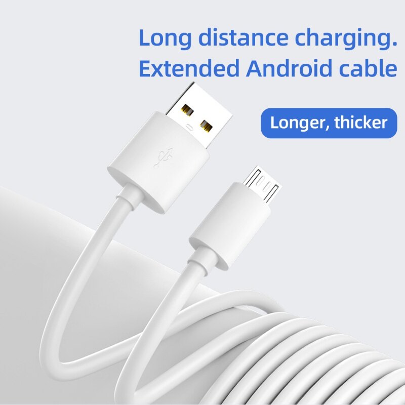 FONKEN 1m/5m/10m Micro USB charging Cable Camera Camera Charging Cable Mobile Phone Charging Cable, For Android Phone/360 Xiaobai Generous Smart Camera