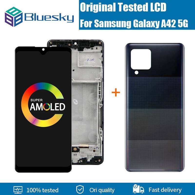 Bluesky Super AMOLED cho Samsung Galaxy A42 LCD a426b a426u Hiển thị màn hình cảm ứng lắp ráp với khung cho Samsung A42 5 gam Màn hình LCD