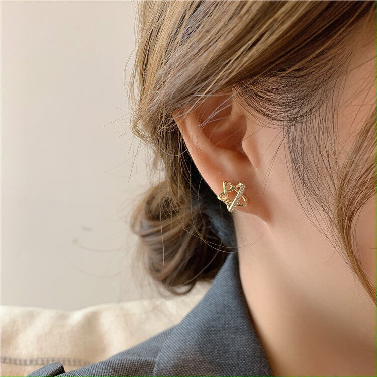 Frascati New Small Star Earrings Women Elegant Ladies Simple Versatile Exquisite Zircon Temperament Stud Earrings Women