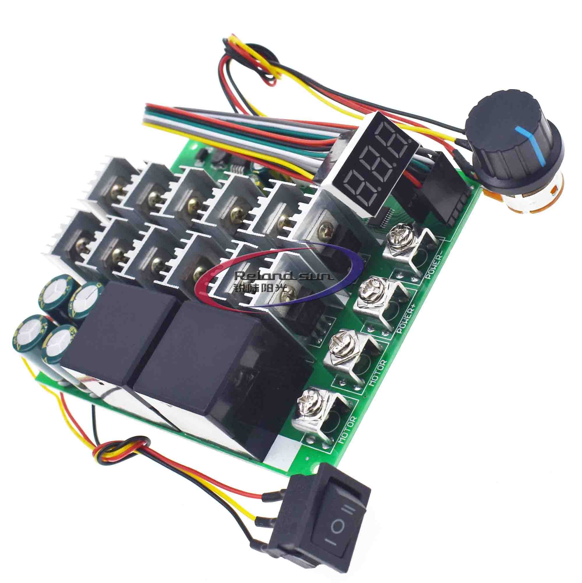 1 Cái 60A 10-55V Màn Hình Kỹ Thuật Số PWM Module Điều Khiển Tốc Độ Chuyển Tiếp Reversal 0 ~ 100% Động Cơ DC Có Thể Điều Chỉnh 12V 24V 36V 48V MAX 100A