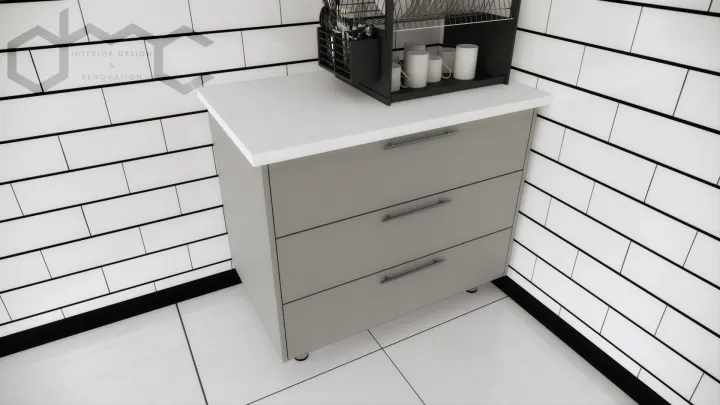 Dmc Ready To Fix High Quality Modular Kitchen Cabinet 3 Drawer