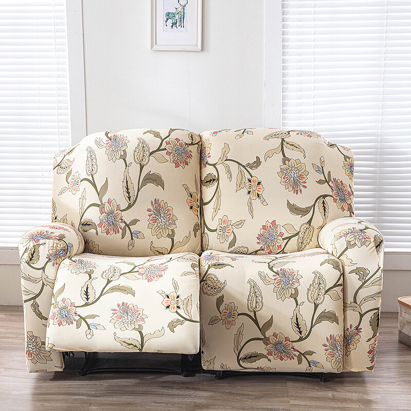 Đàn hồi có thể ngả Bọc ghế sofa đàn hồi thiết kế xẻ thư giãn Tấm phủ ghế sofa rắn phòng chờ ghế bành bao gồm với túi bên 4 cái/bộ