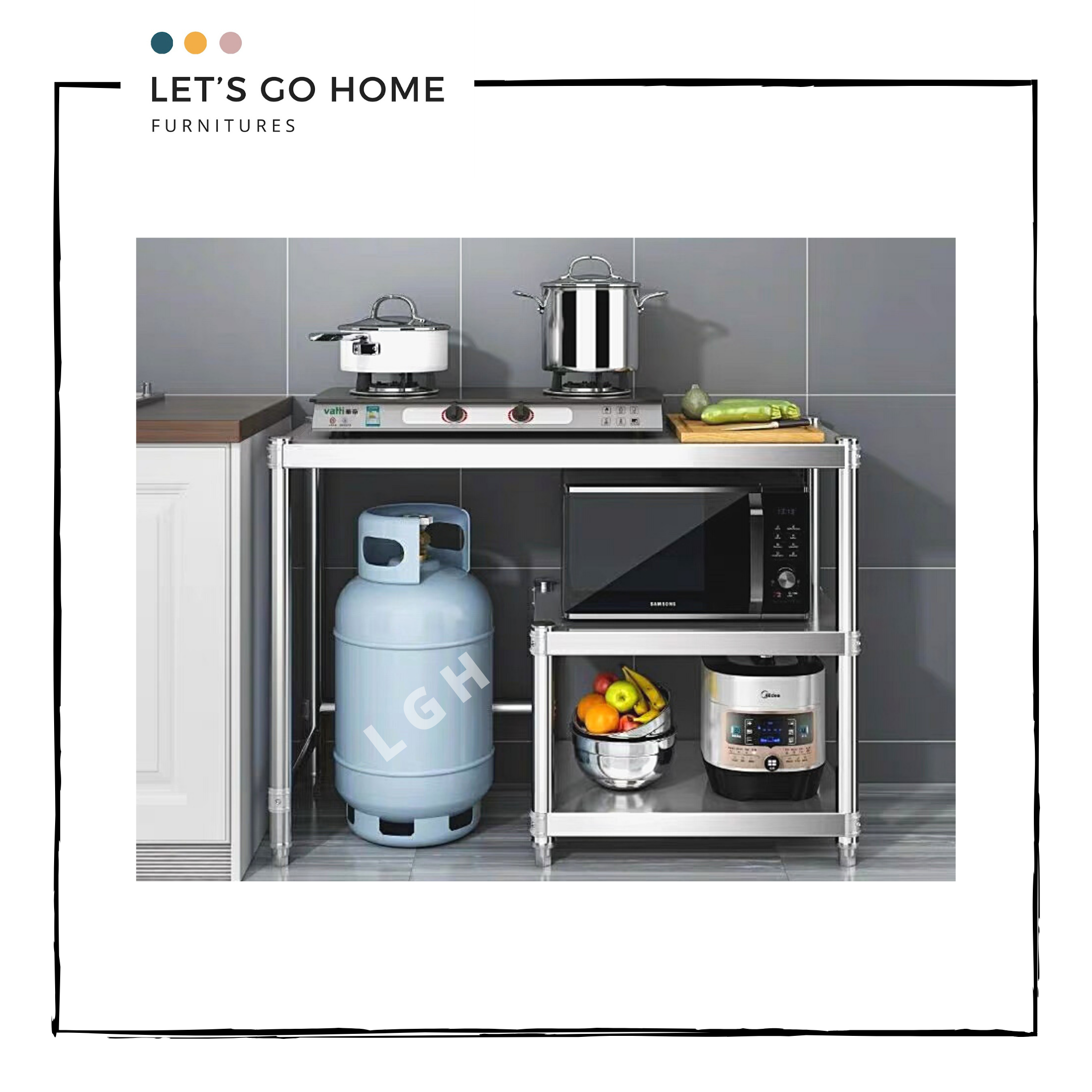 stainless steel kitchen stove rack | gas stove kitchen rack | gas rack |  cooking table | rak dapur | rak memasak besi