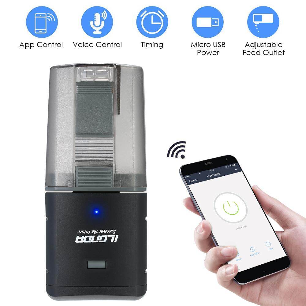 Automatic Fish Feeder Aquarium Tank Feeding Timer Fish Food Dispenser Adjustable Outlet App Control Voice Control Compatible with Alexa