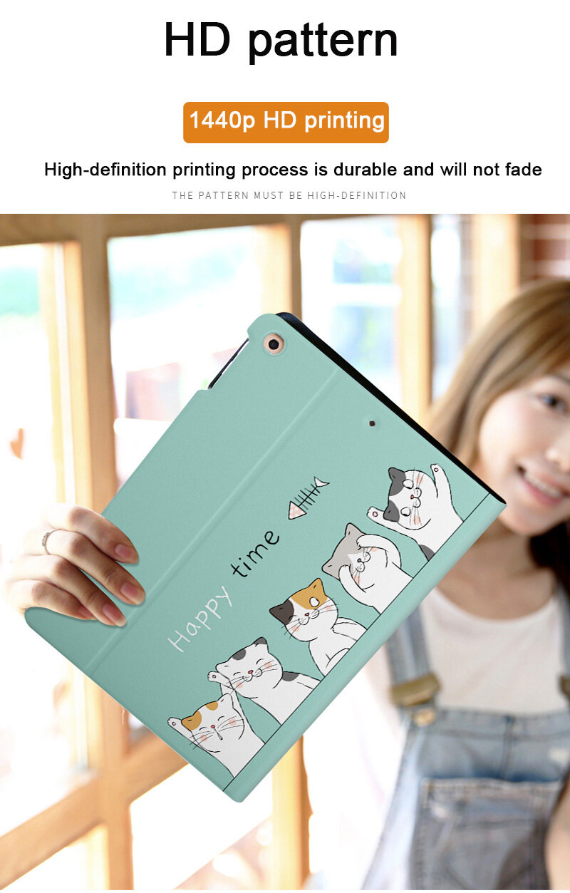 Vỏ Bảo Vệ iPad ZOYU, Vỏ Bảo Vệ Mẫu Dễ Thương Hoạt Hình, Thích Hợp Cho: iPad 9,7 Inch iPad 2017-2018, TPU/Chất Liệu Silicon, Chống Rơi Và Chống Bụi, Đánh Thức Thông Minh, Tản Nhiệt Tổ Ong, tản Nhiệt Hiệu Quả, Có Thể Hỗ Trợ Khung.