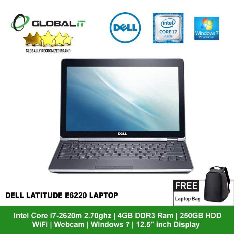 (Refurbished Notebook) Dell Latitude E6220 Laptop / 12.5 inch LCD / Intel Core i7-2620M / 4GB DDR3 Ram / 250GB HDD / WiFi / Windows 7 Professional / Webcam Malaysia