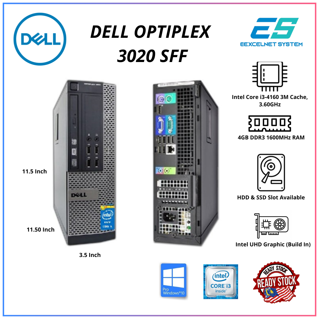 DELL OPTIPLEX 3020 SFF INTEL CORE I3 4TH GEN REFURBISHED PC UP TO