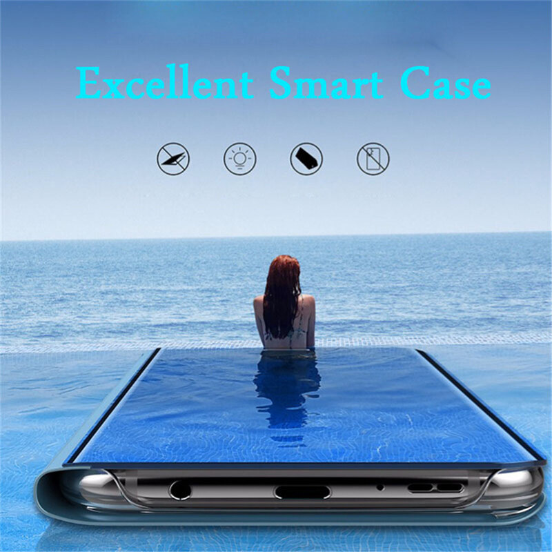 For Huawei Nova3 Nova4 Nova5 Nova5Pro Nova3i Nova5i Nova6 Nova6SE High-end Flip Mirror Bracket Mobile Phone Case for Huawei Nova7 Nova7SE Nova7Pro Leather Business Men Back Cover