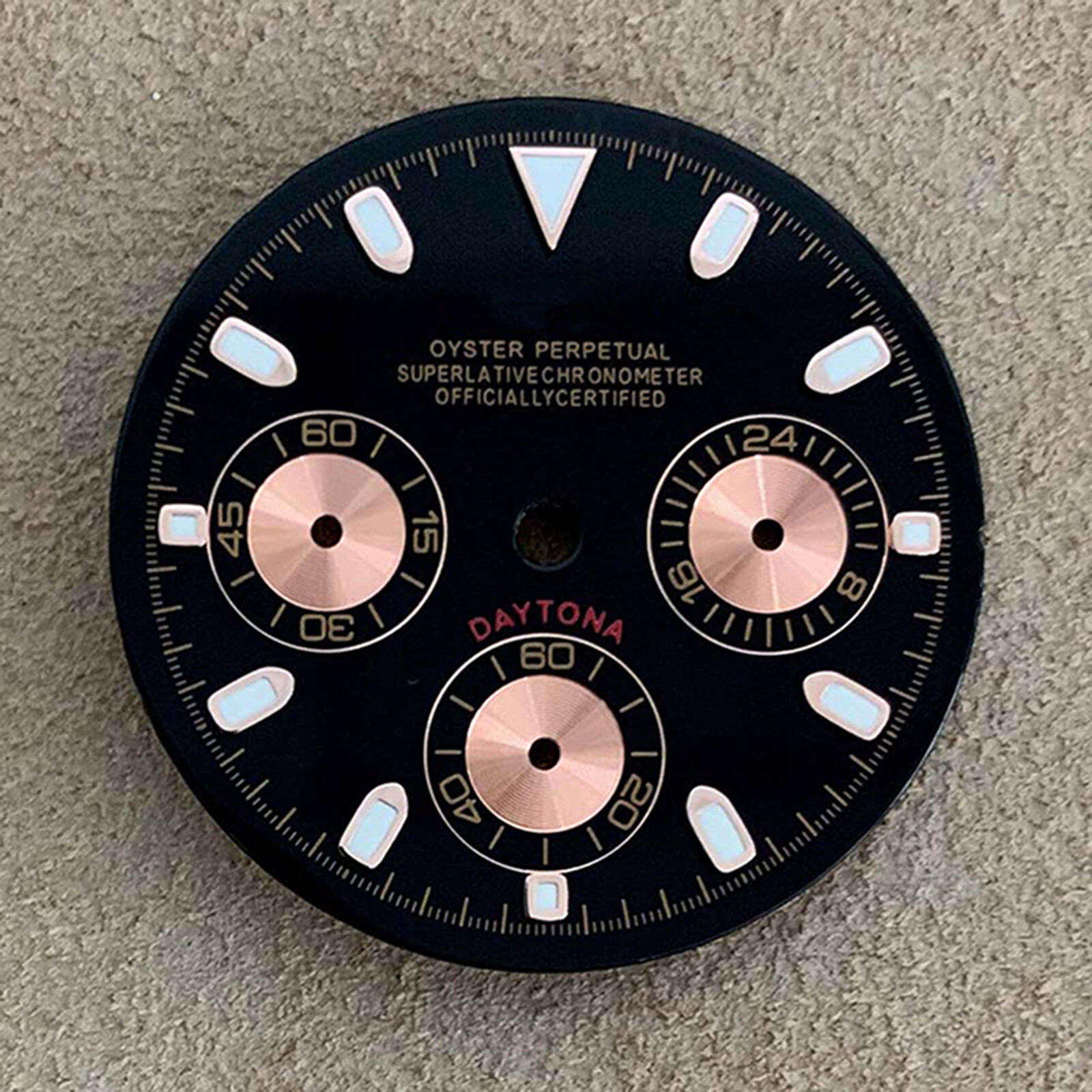 29.5MM Rose Color Three-eye Watch Dial Modification Watch Accessories for Japan VK63 Quartz Movement with S logo