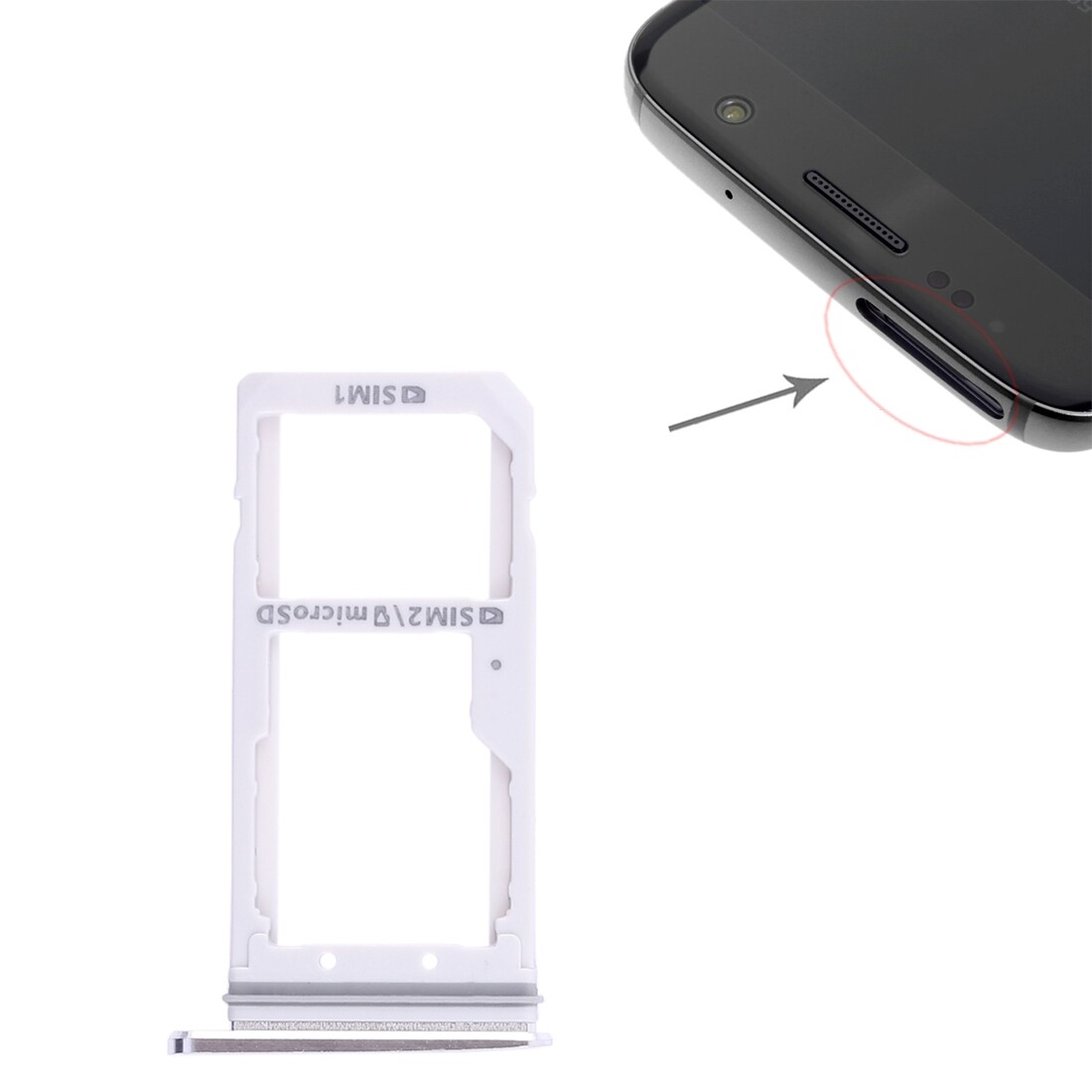 【Fix Oline】2 Khay Thẻ SIM/Khay Thẻ Micro SD Cho Galaxy S7