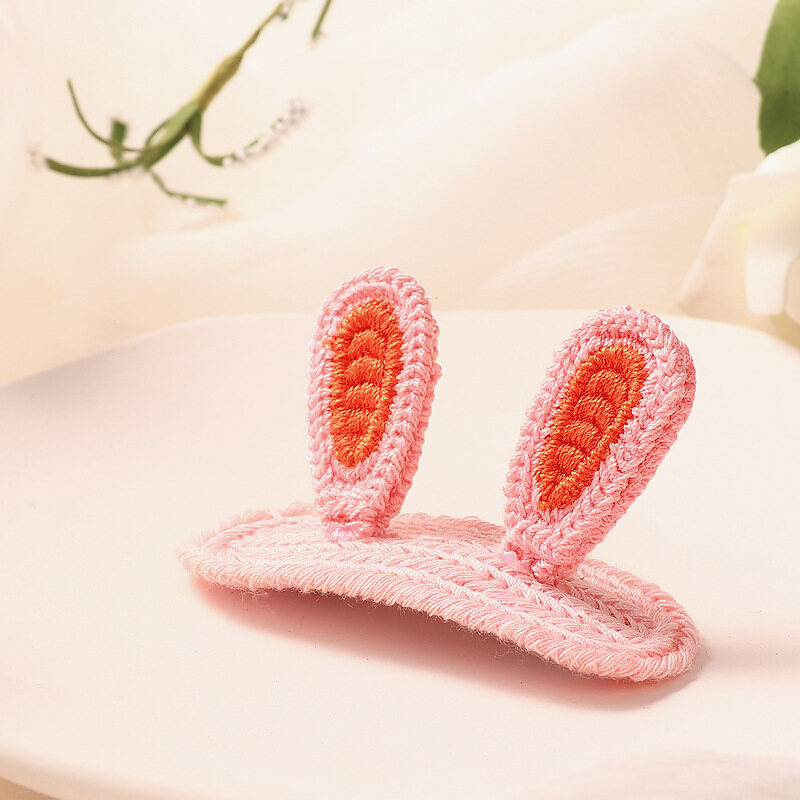 Fashion Girls Women Hair Clips Korean Version ins Style knitting Animal Ears Hairpin Cute Cartoon Three-dimensional Embroidery Card issuance Student Maiden bb Clip Bangs Clip Hair accessories