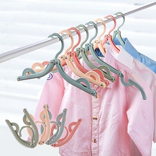 YESPERY Hanger Portable Folding Travel Foldable Plastic Hanger Non-slip Hanger
