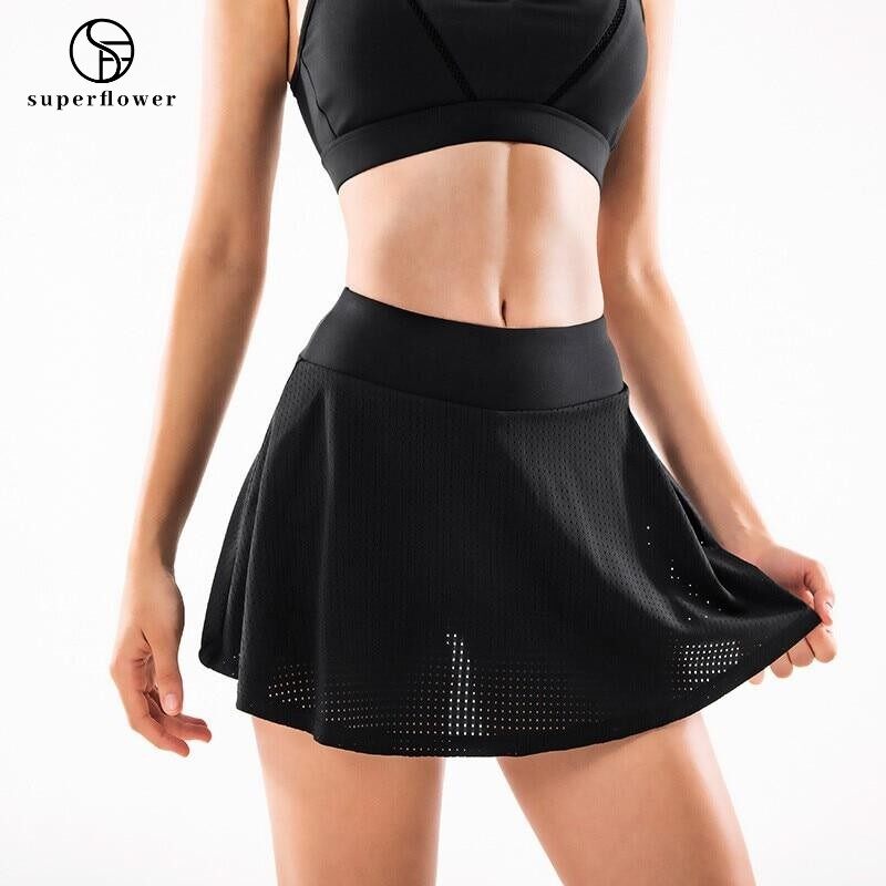 Falda ultra de yoga Fiess para mujer con pantalones cortos deportivos Falda de tenis deportiva con soporte para gimnasio_voghion.com