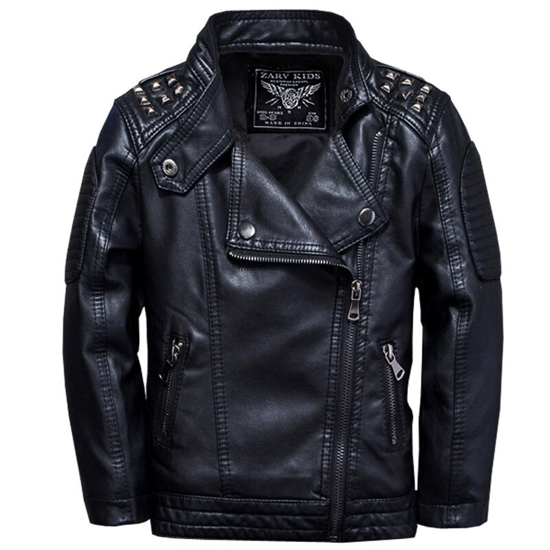 Children PU Leather Jacket Casaco Infantil Baby Boys Winter Leather Coat Kids Spring Jacket Solid Outerwear